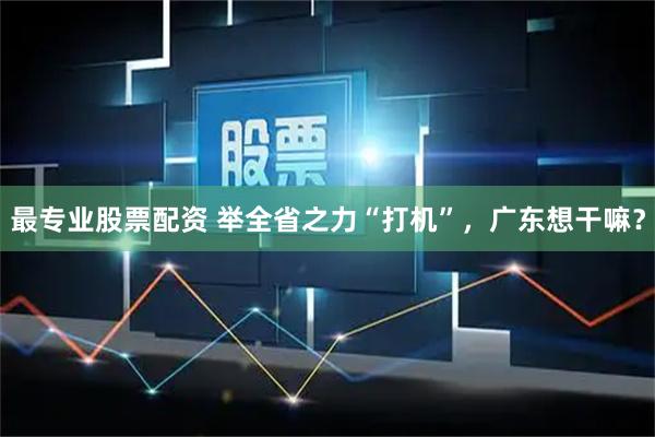 最专业股票配资 举全省之力“打机”，广东想干嘛？
